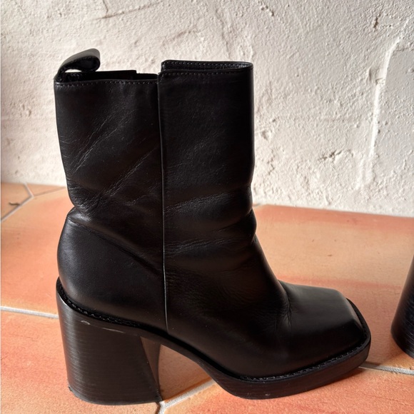 Aldo Shoes - Aldo Black Leather Chunky Heel Ankle Boots